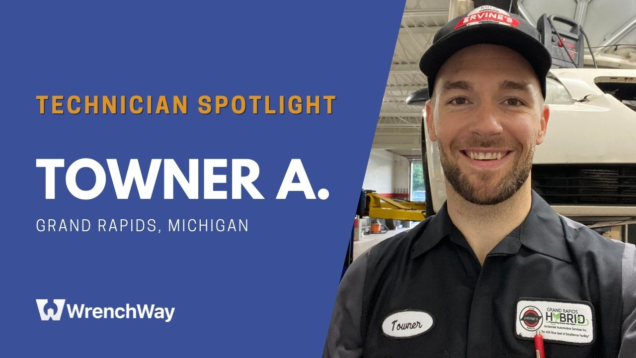 Technician spotlight where Towner A. from Grand Rapids, Michigan shares his technician story